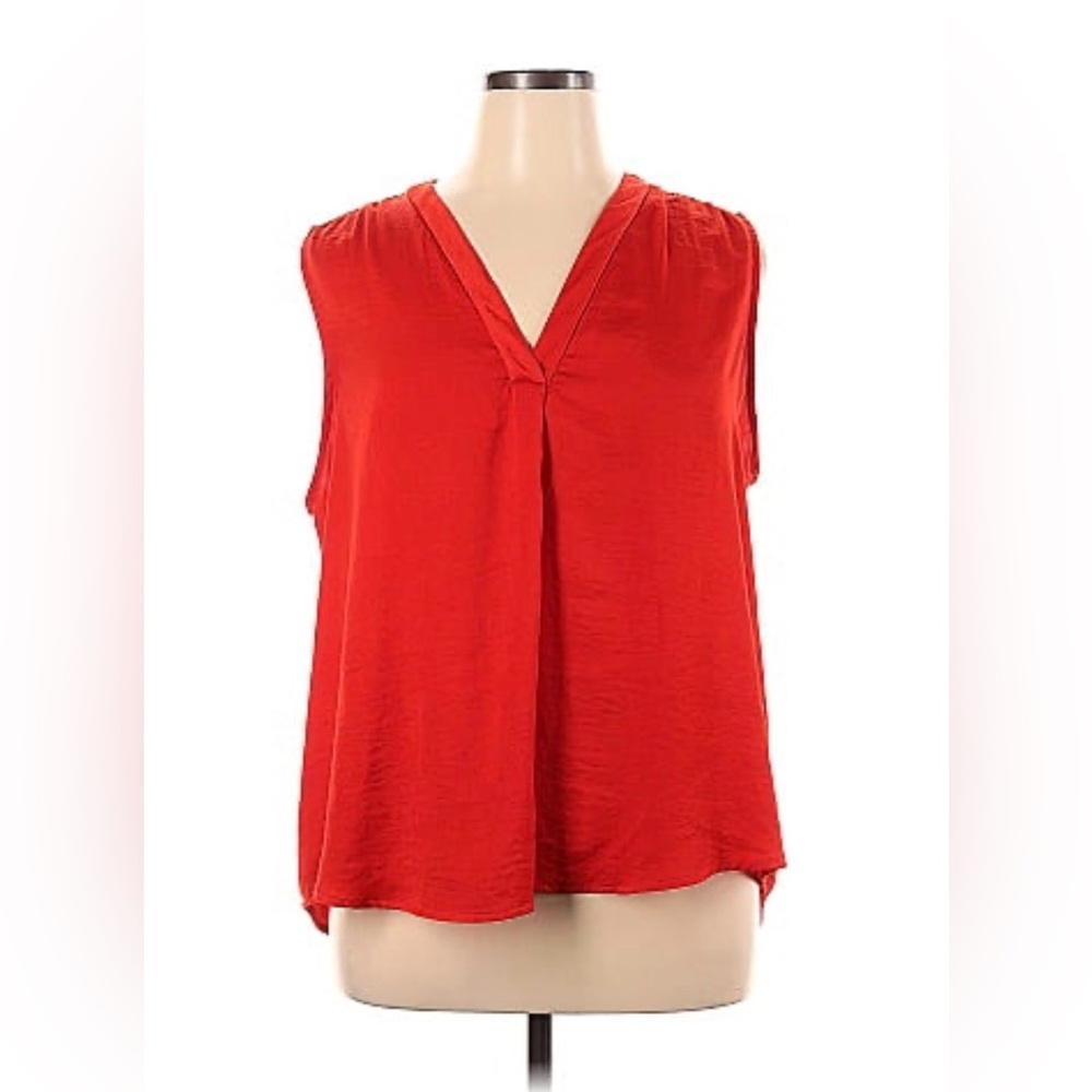 ALEX & LILI Sleeveless Blouse‎ Top, Shirt Red V Neck , Size 1X, NWT